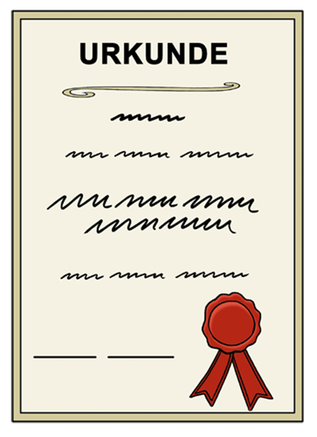 © Lebenshilfe für Menschen mit geistiger Behinderung Bremen e.V., Illustrator Stefan Albers, Atelier Fleetinsel, 2013. Auf dem Foto ist eine Urkunde abgebildet.