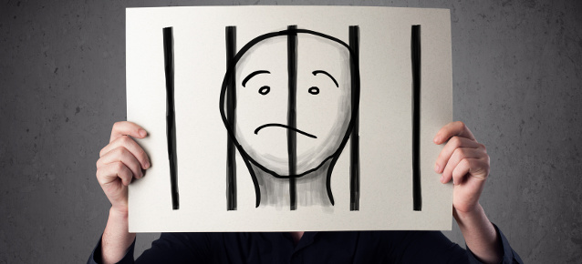 © Fotolia/ra2 studio gemaltes Bild: Mensch hinter Gittern